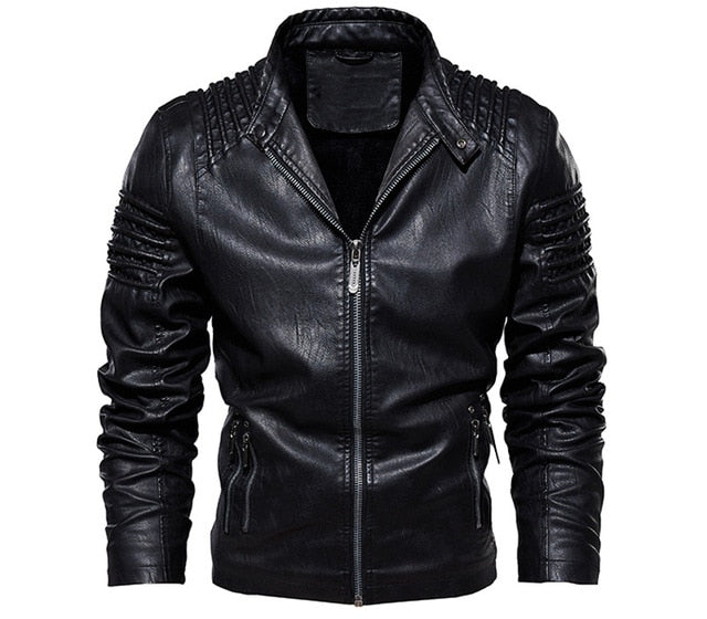 Mountainskin Men's Leather Jacket Winter Autumn Mens Motorcycle PU Coat Warm Fashion Slim Outwear Male Brand Clothing SA812