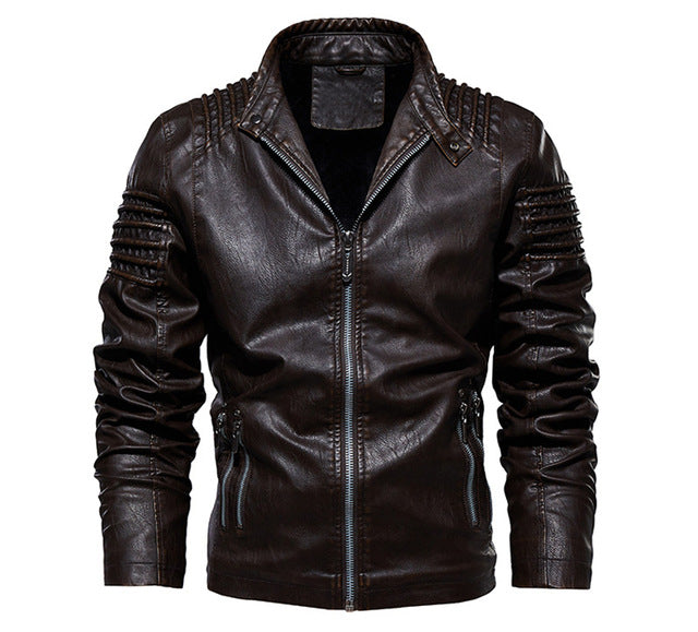 Mountainskin Men's Leather Jacket Winter Autumn Mens Motorcycle PU Coat Warm Fashion Slim Outwear Male Brand Clothing SA812