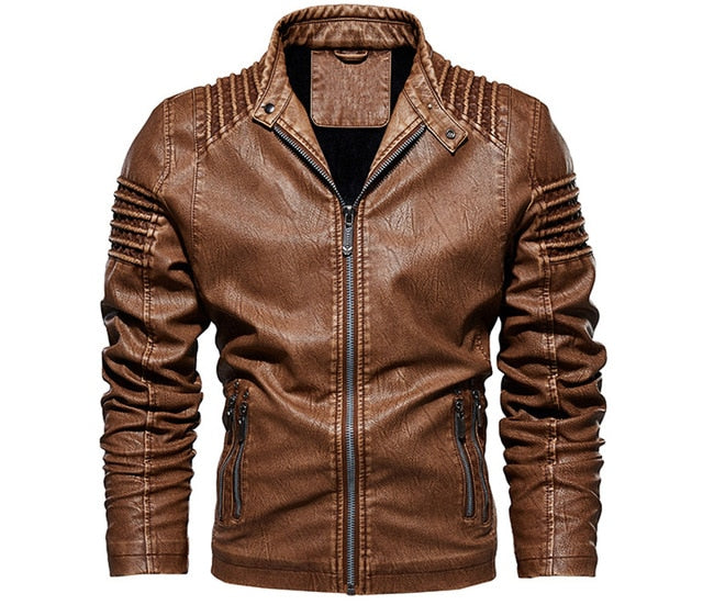 Mountainskin Men's Leather Jacket Winter Autumn Mens Motorcycle PU Coat Warm Fashion Slim Outwear Male Brand Clothing SA812