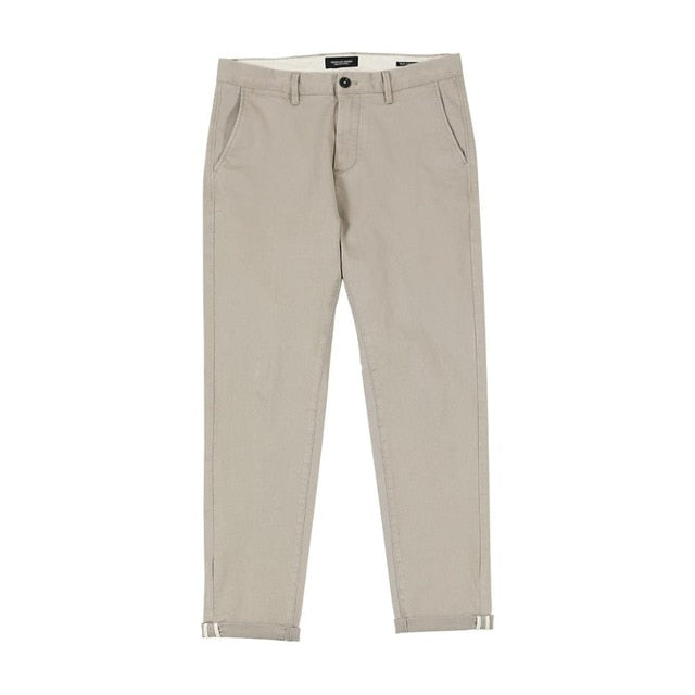 SIMWOOD 2019 Autumn Winter New Casual Pants Men  Cotton Slim Fit Chinos Fashion Trousers Male Brand Clothing Plus Size
