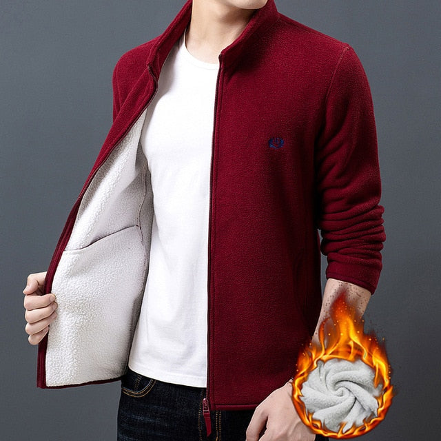 2020 New Fashion Thick Velvet Wind Breaker Fleece Jackets Mens Autumn Winter Trend Overcoat Slim Fit Casual Coat Men Clothing