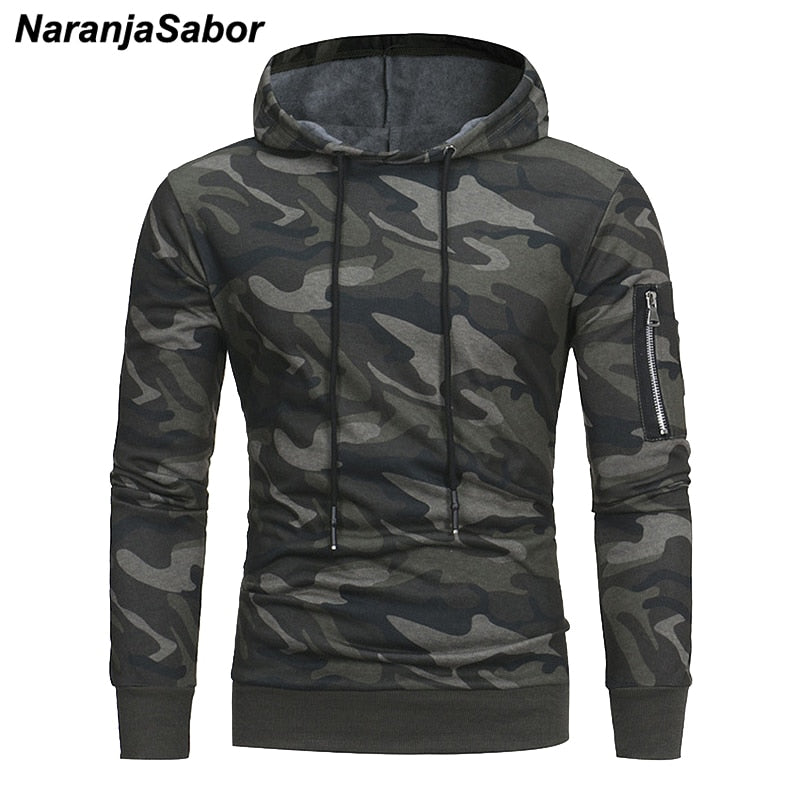 NaranjaSabor Camouflage Hoodie Men 2020 Autumn Military Mens Pullover Hooded Sweatshirt Male Fashion Casual Brand Clothing N629