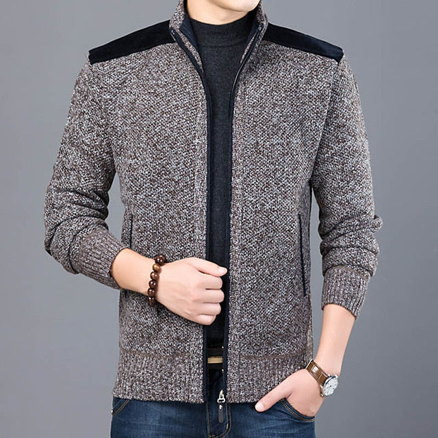 2020 Thick New Fashion Brand Sweater For Mens Cardigan Slim Fit Jumpers Knitwear Warm Autumn Casual Korean Style Clothing Male