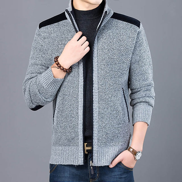 2020 Thick New Fashion Brand Sweater For Mens Cardigan Slim Fit Jumpers Knitwear Warm Autumn Casual Korean Style Clothing Male