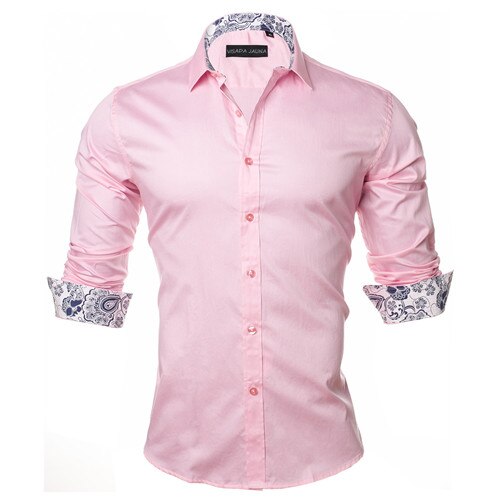 VISADA JAUNA Men's Shirt 2019 Fashion Casual Long Sleeve Solid 100% Cotton Slim Fit Dress Business Shirts Men Brand Clothing 5XL