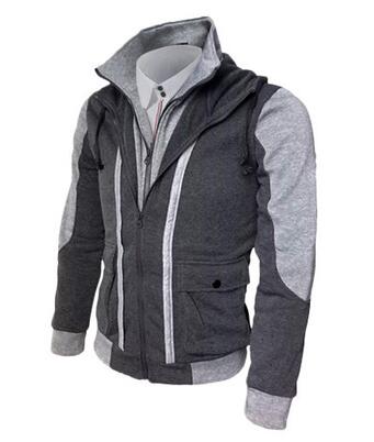 Fashion Brand Casual Men's Hoodies Sweatshirts Slim Fit Men Streetwear Double Zipper Jacket Men's Clothing Black
